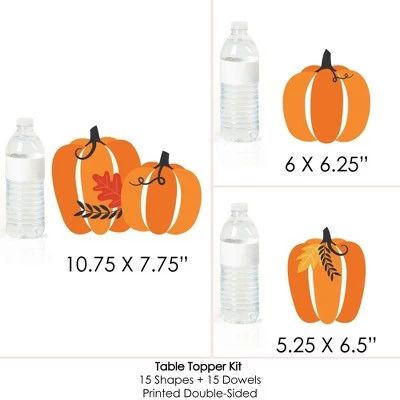Big Dot of Happiness Fall Pumpkin - Halloween or Thanksgiving Party Centerpiece Sticks - Table Toppers - Set of 15 5 Big Dot of Happiness Fall Pumpkin - Halloween or Thanksgiving Party Centerpiece Sticks - Table Toppers - Set of 15 - Image 5