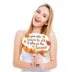 Big Dot of Happiness Funny Fall Pumpkin - Halloween or Thanksgiving Party Photo Booth Props Kit - 10 Piece