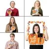 Big Dot of Happiness Fall Pumpkin - Halloween or Thanksgiving Party Selfie Photo Booth Picture Frame and Props - Printed on Sturdy Material