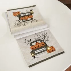 The Lakeside Collection Lakeside Halloween Harvest Pickup Truck with LED Taillights Tabletop Runner