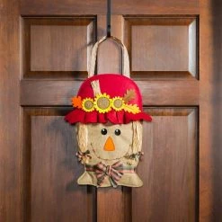 Evergreen Mrs. Scarecrow Door Decor, 13.50x17.50"H -Halloween Decorations Sales Store unnamed file 750