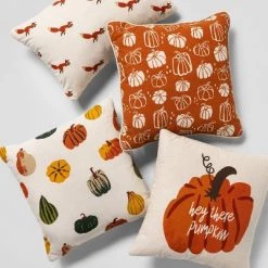 Pumpkin Square Throw Pillow Orange/Almond - Spritz™ -Halloween Decorations Sales Store unnamed file 753