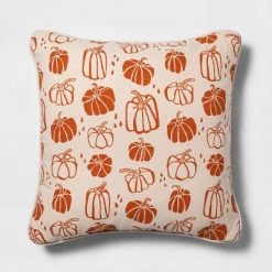 Pumpkin Square Throw Pillow Orange/Almond - Spritz™ -Halloween Decorations Sales Store unnamed file 754