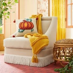 Opalhouse Designed With Jungalow Punch Needle Pumpkin Square Throw Pillow - Opalhouse™ designed with Jungalow™