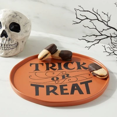13" Stoneware 'Trick or Treat' Serving Platter - Threshold™ 1 13" Stoneware 'Trick or Treat' Serving Platter - Threshold™