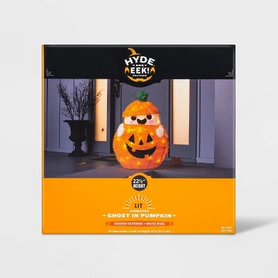Hyde & EEK! Boutique Light Up Moving Tinsel Ghost in Pumpkin Incandescent Halloween Novelty Sculpture Light - Hyde & EEK! Boutique™ 3 Hyde & EEK! Boutique Light Up Moving Tinsel Ghost in Pumpkin Incandescent Halloween Novelty Sculpture Light - Hyde & EEK! Boutique™ - Image 3