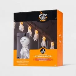 Hyde & EEK! Boutique 10ct Incandescent Fabric Ghost Halloween String Lights - Hyde & EEK! Boutique™
