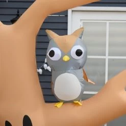 HomCom 7.5' Tall Outdoor Lighted Inflatable Halloween Decoration - Haunted Tree With Owl / Ghost / Pumpkins -Halloween Decorations Sales Store unnamed file 927