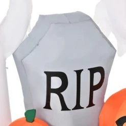 HOMCOM 4ft Halloween Inflatable Ghosts with Tombstone and Pumpkin, LED Lighted for Home Indoor Outdoor Garden Lawn Decoration Party Prop -Halloween Decorations Sales Store unnamed file 934