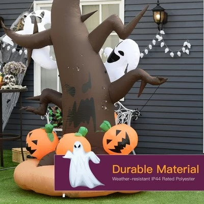 HOMCOM 8ft Halloween Inflatable Lighted Outdoor Decoration LED - Dead Tree with Ghost Pumpkins 3 HOMCOM 8ft Halloween Inflatable Lighted Outdoor Decoration LED - Dead Tree with Ghost Pumpkins - Image 3