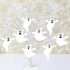 Big Dot of Happiness Spooky Ghost - Halloween Party Decorations - Tree Ornaments - Set of 12
