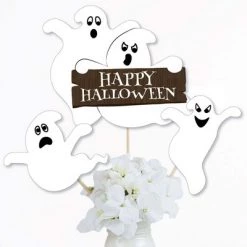 Big Dot of Happiness Spooky Ghost - Halloween Party Centerpiece Sticks - Table Toppers - Set of 15