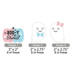 Big Dot of Happiness Boo-y or Ghoul - DIY Shaped Halloween Gender Reveal Party Cut-Outs - 24 Count